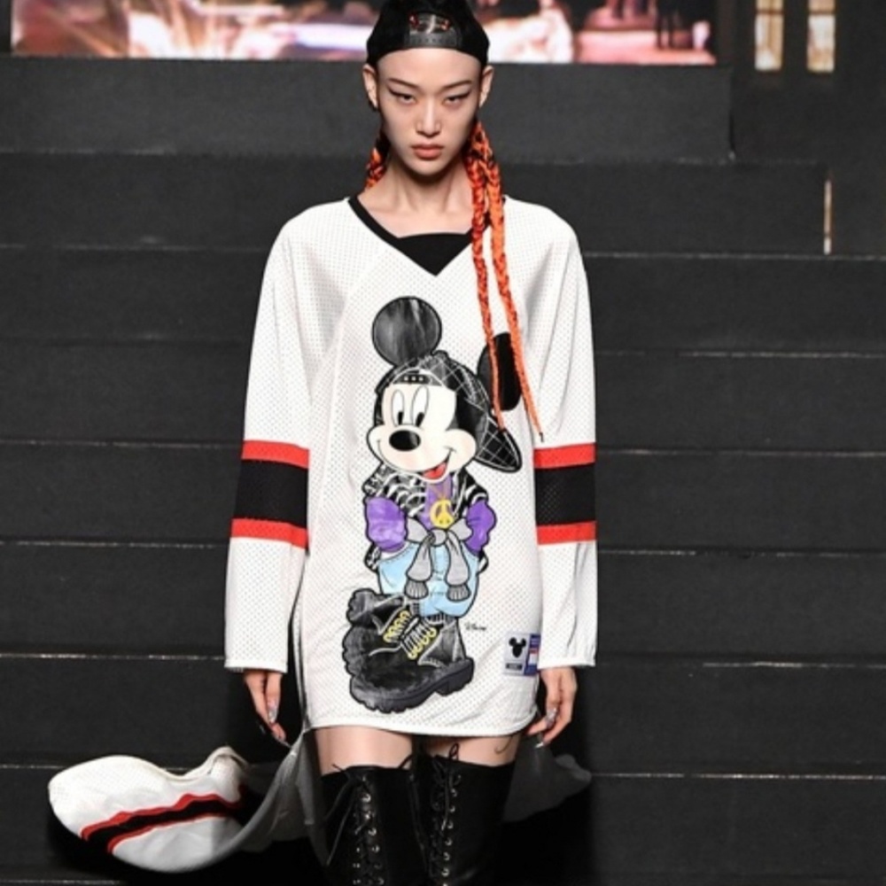 H&M X Moschino oversized mesh top